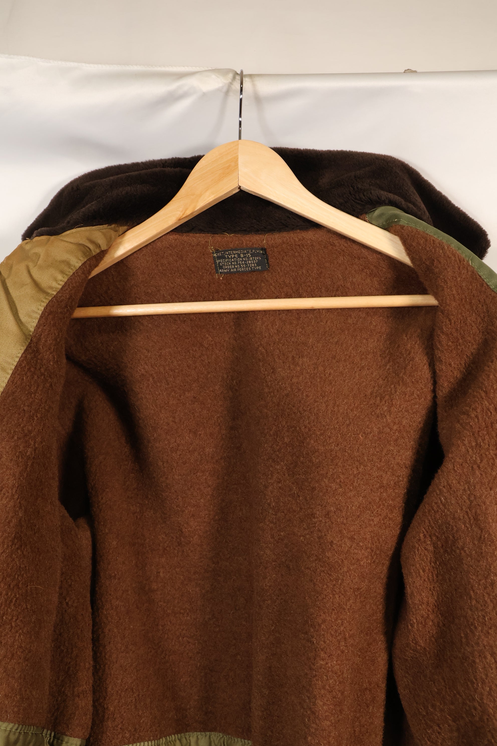 1950's USAF B-15 cotton flight jacket, commercial model, used.