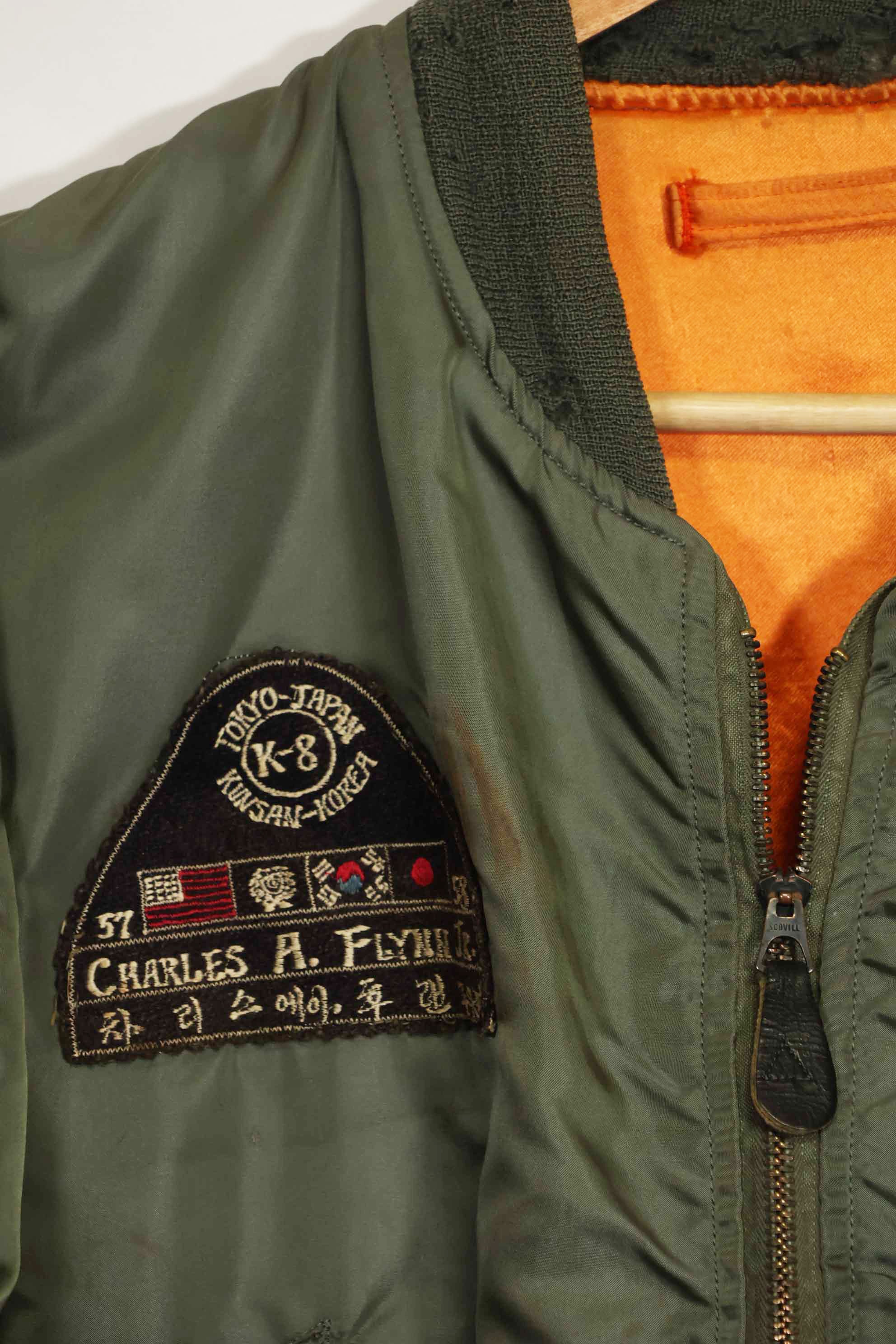 1969年契約　アメリカ空軍　L2-B　ライトゾーン　フライトジャケット　ローカルメイドパッチ付　中古品