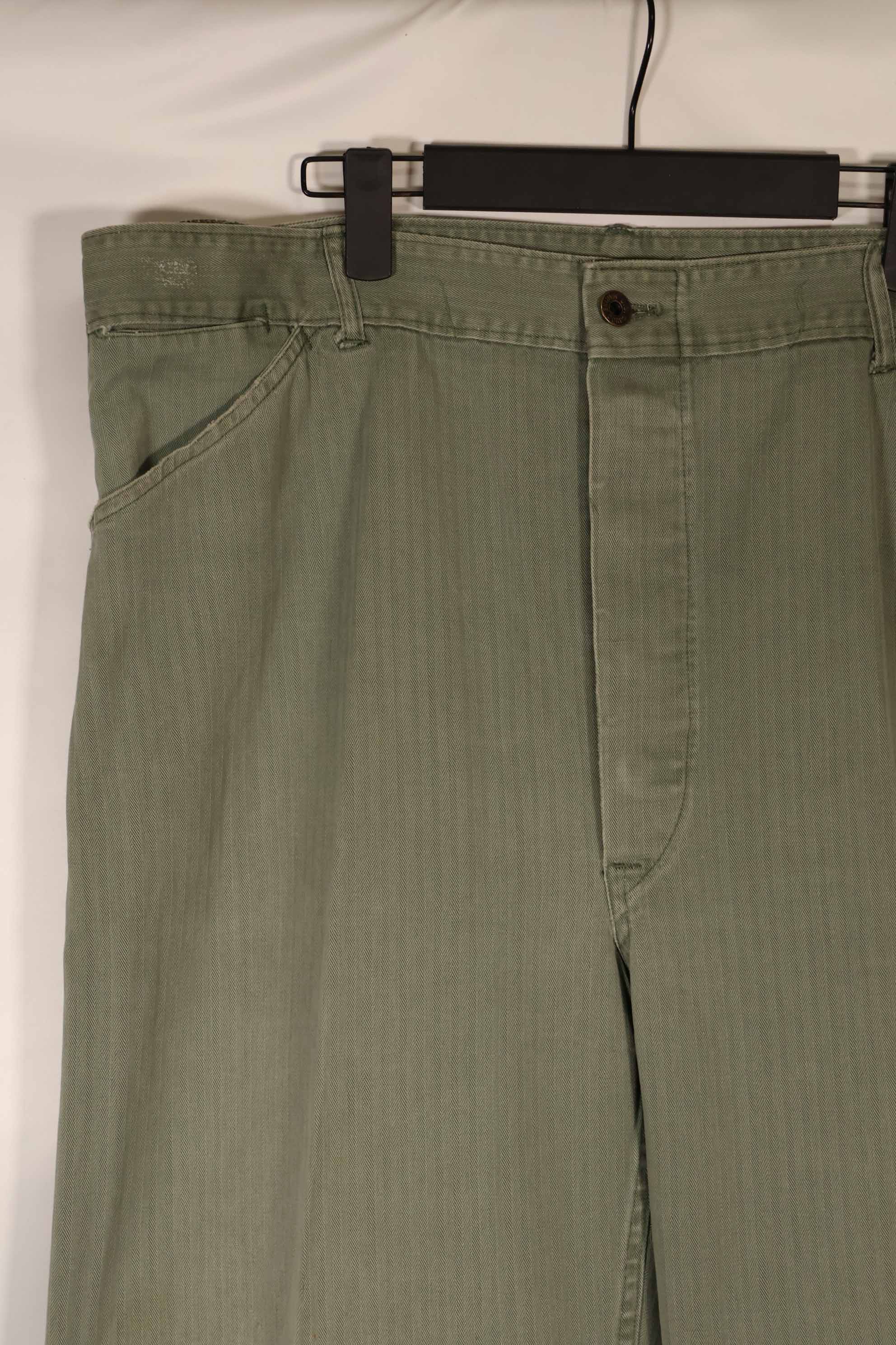 実物　1940年代　アメリカ海兵隊　USMC　M42 HBT ユーティリティパンツ　大きいサイズ　中古品