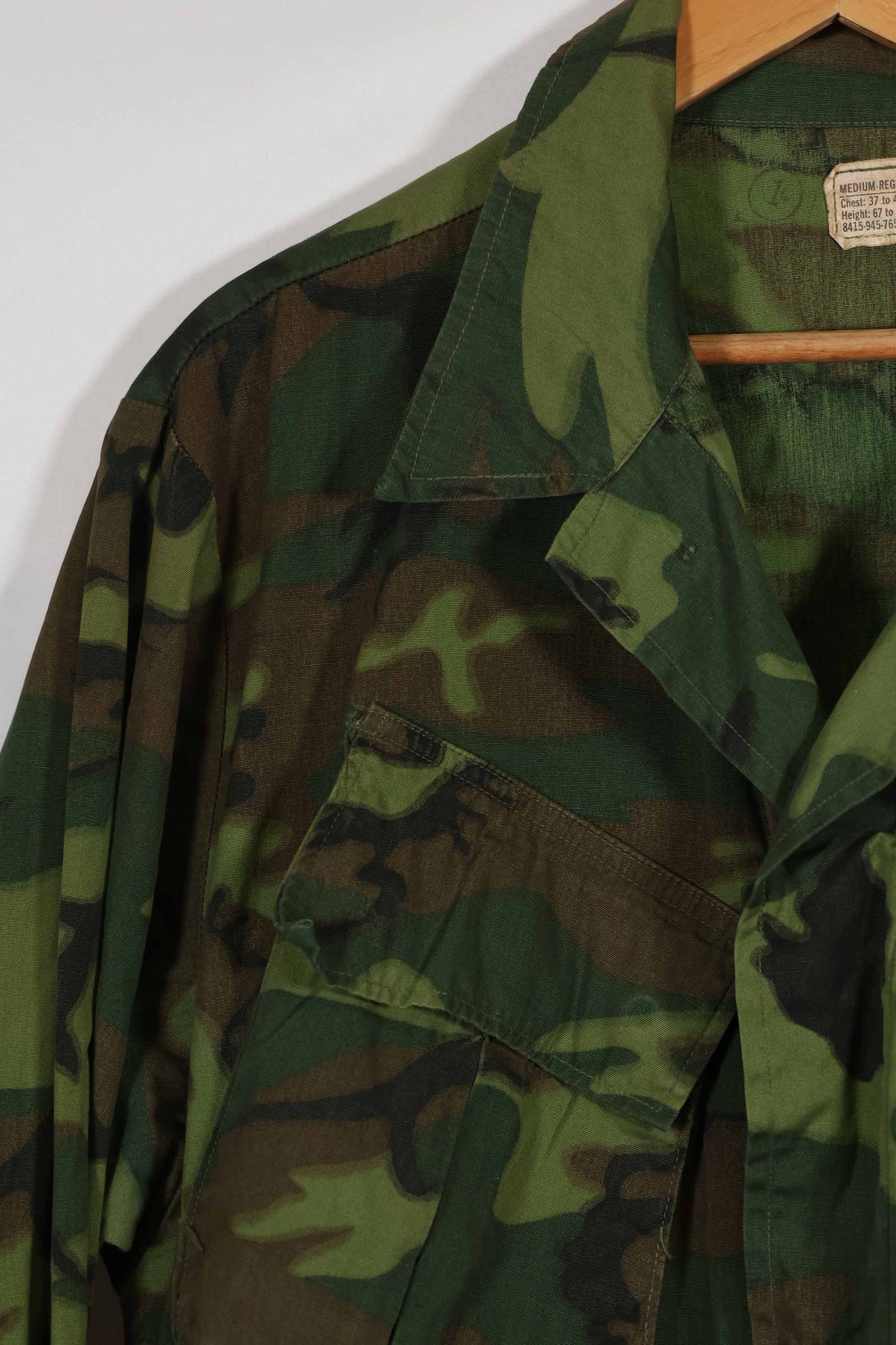 1968年製　ポップリン製　ノンリップ　ERDL ジャングルファティーグ　ジャケット　M-R　状態良い