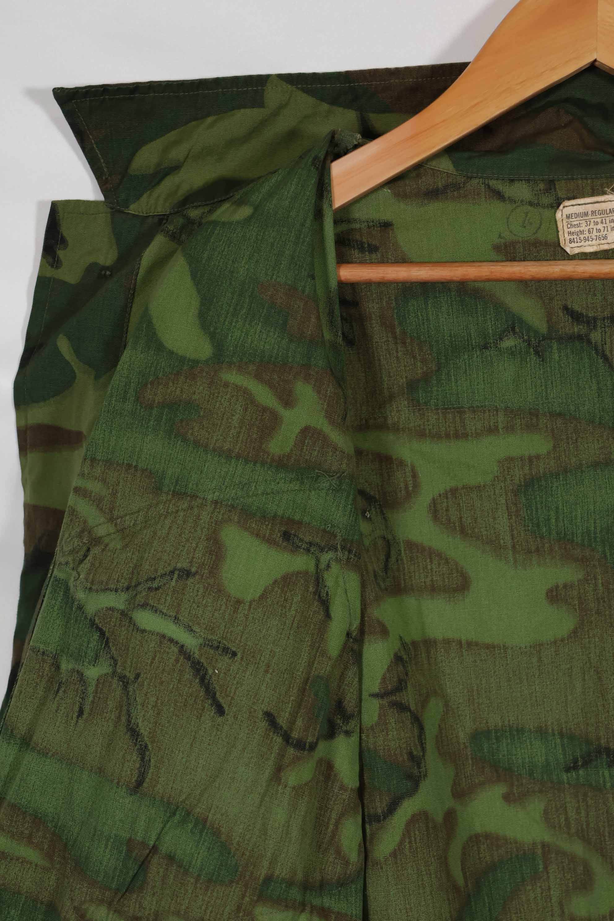 1968年製　ポップリン製　ノンリップ　ERDL ジャングルファティーグ　ジャケット　M-R　状態良い