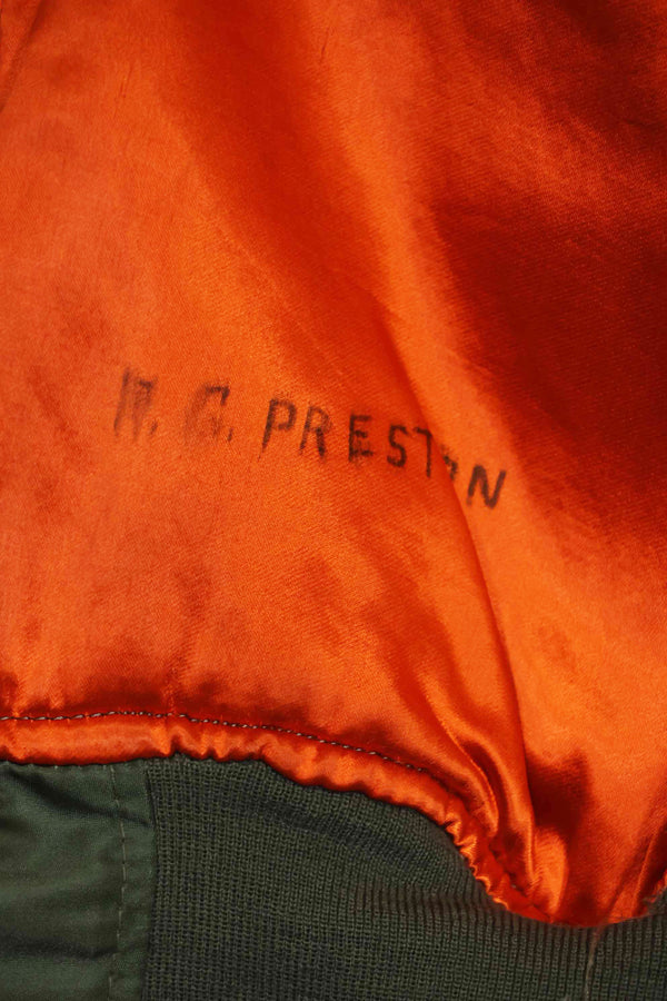 1970年契約　アメリカ空軍　L2-B　ライトゾーン　フライトジャケット　刺繍ネーム入　中古品