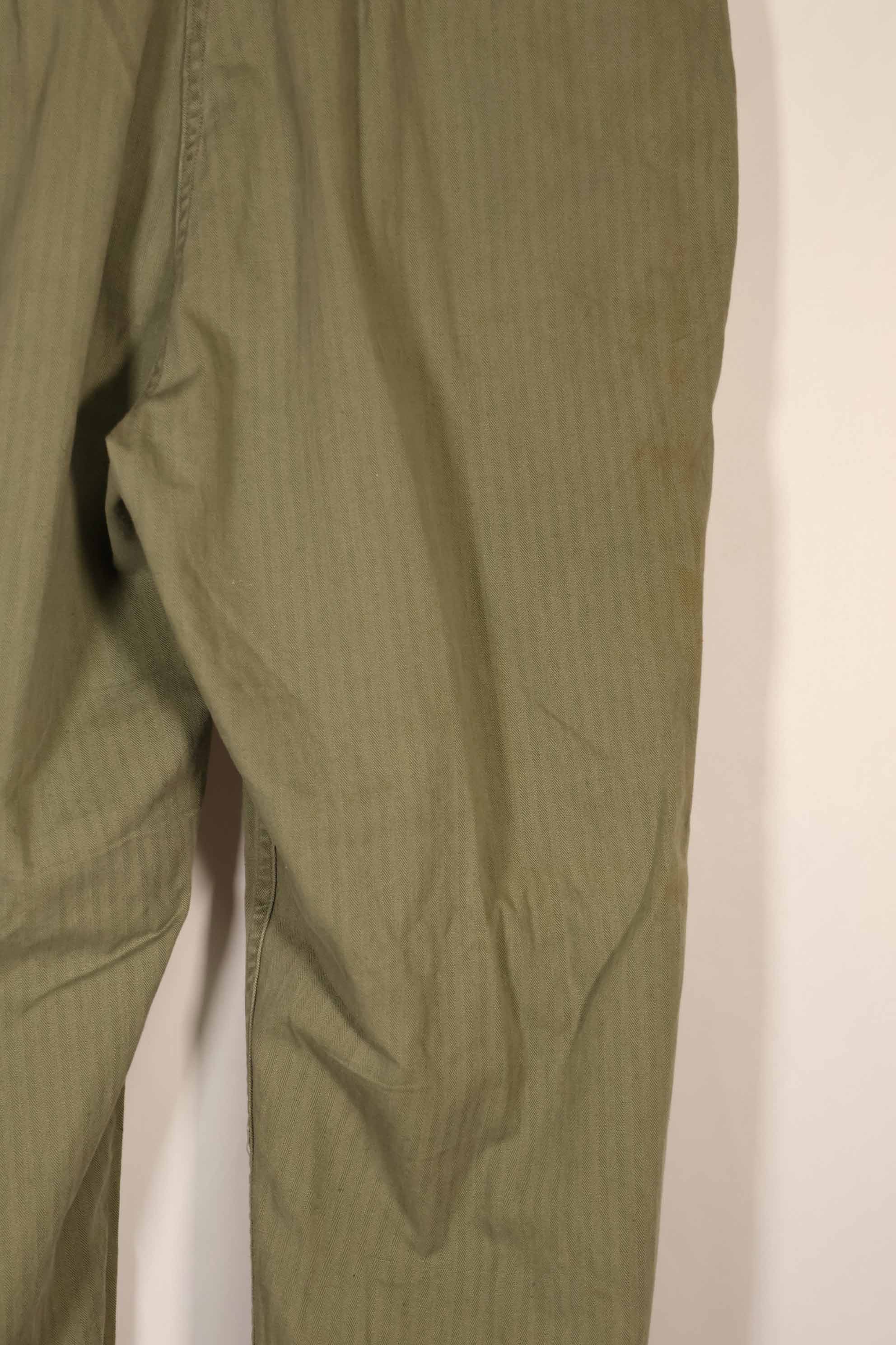 実物　1940年代　アメリカ陸軍　HBT OD ユーティリティパンツ 中古品　大きいサイズ