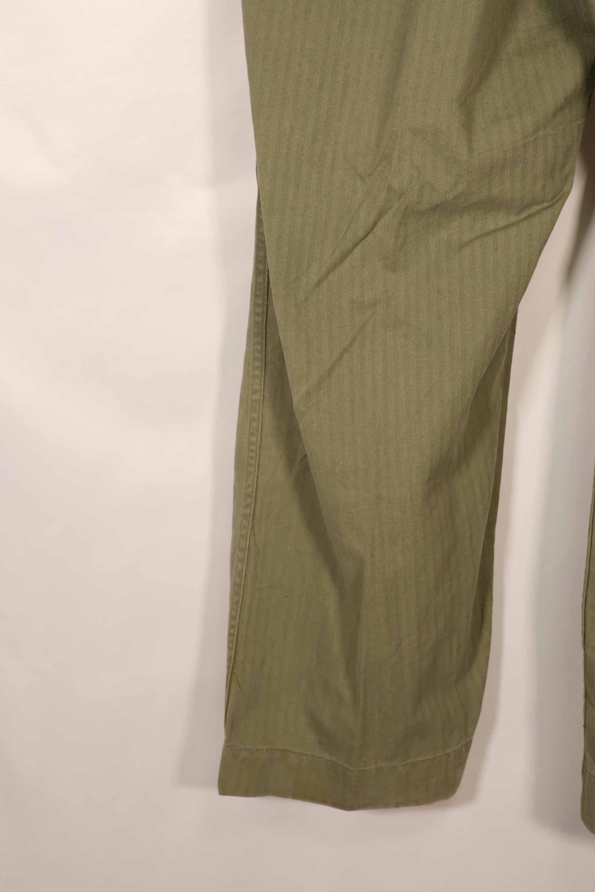 実物　1940年代　アメリカ陸軍　HBT OD ユーティリティパンツ 中古品　大きいサイズ