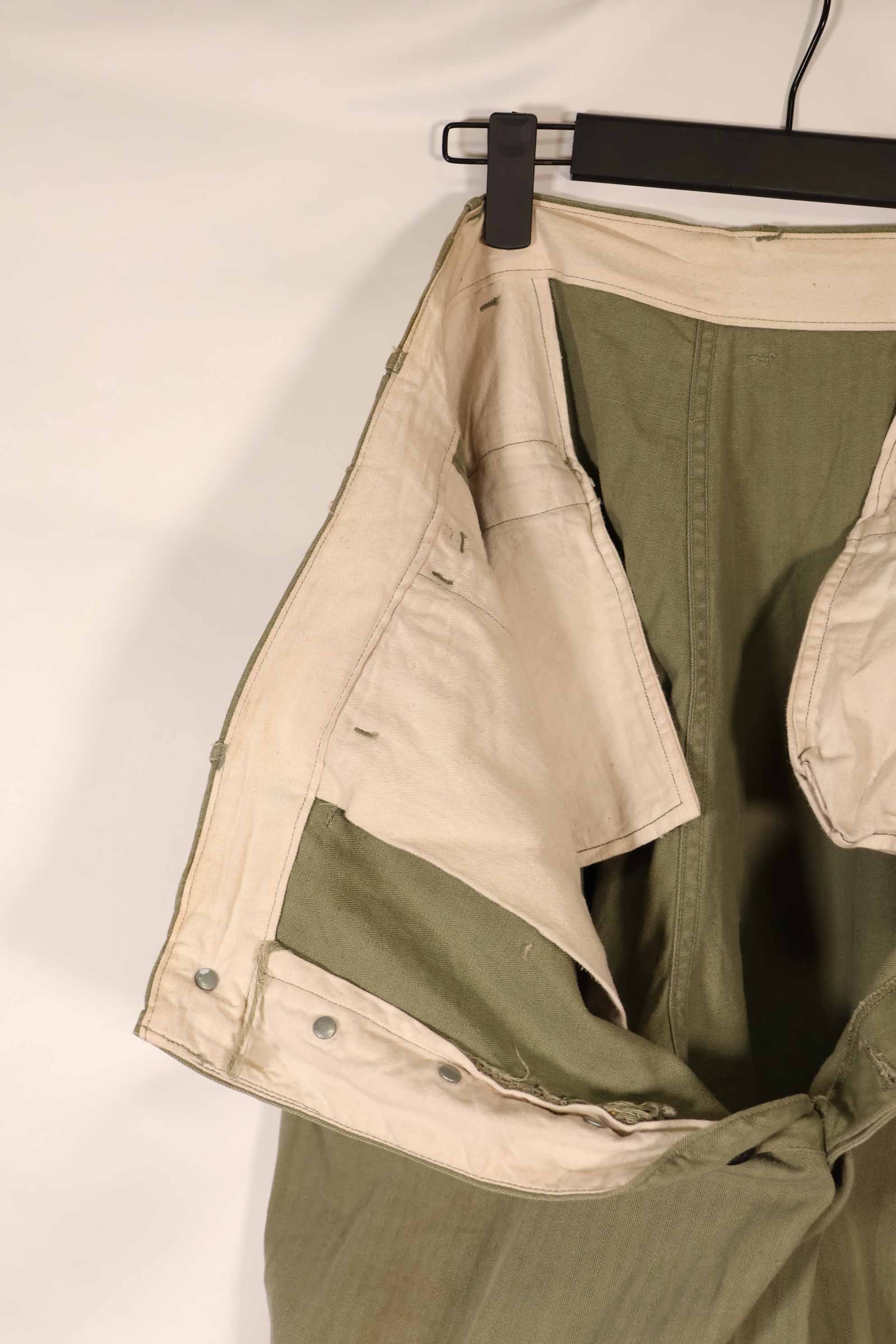 実物　1940年代　アメリカ陸軍　HBT OD ユーティリティパンツ 中古品　大きいサイズ