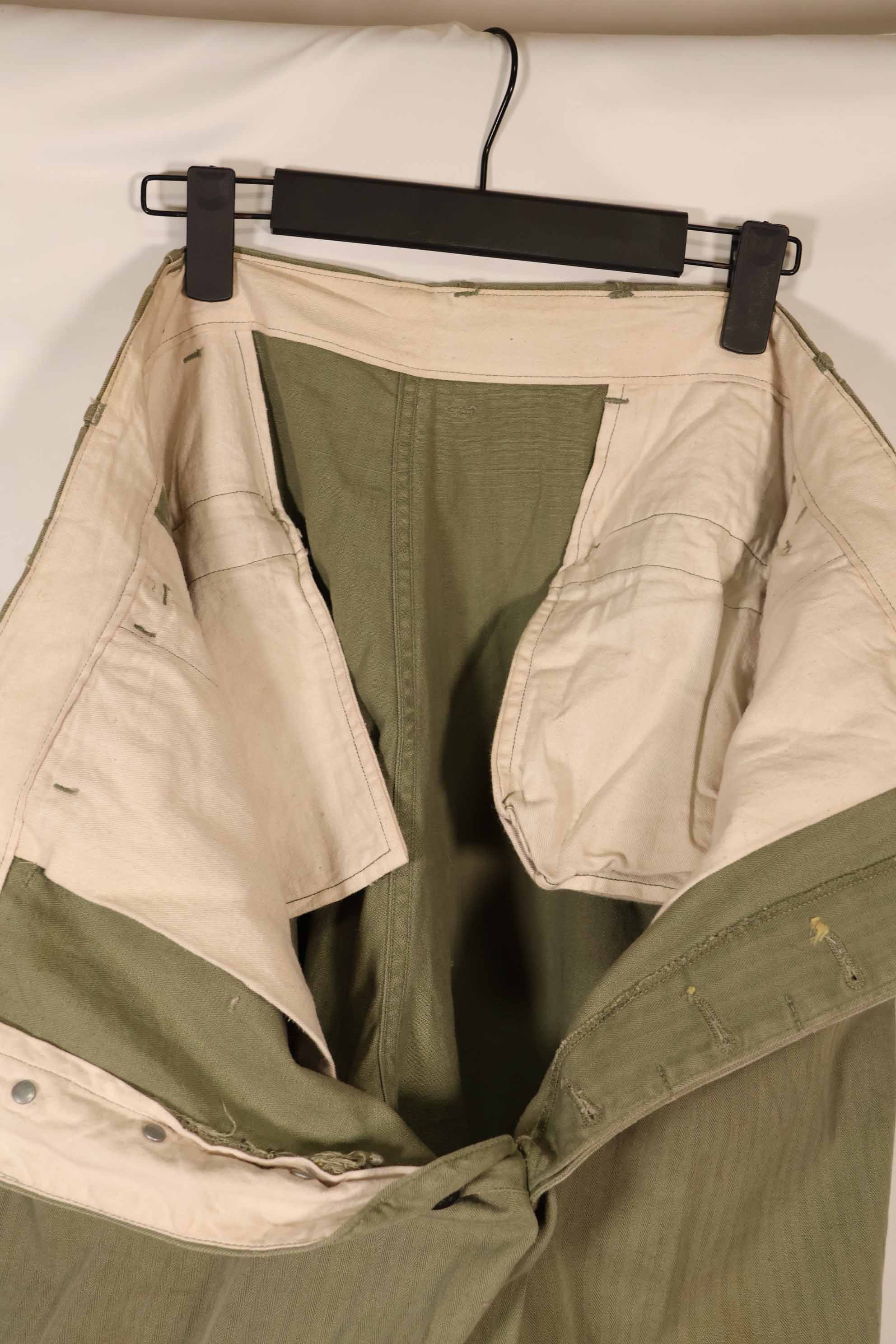 実物　1940年代　アメリカ陸軍　HBT OD ユーティリティパンツ 中古品　大きいサイズ
