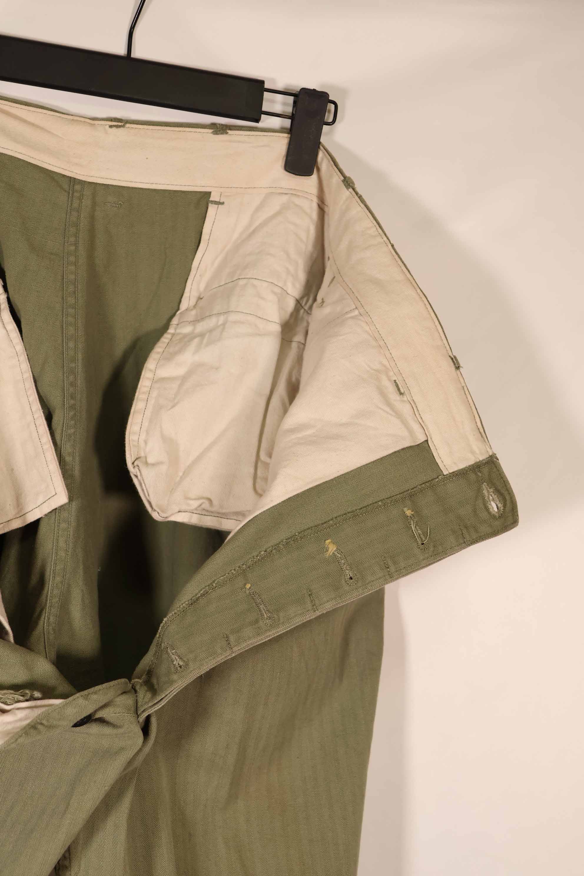 実物　1940年代　アメリカ陸軍　HBT OD ユーティリティパンツ 中古品　大きいサイズ