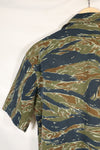 Mid-1970s, Thailand, Silver Tiger half sleeve shirt, tiger stripe, used.