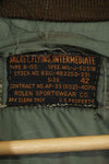 1950's USAF B-15D ribbed modified flight jacket size 42, used for high altitude