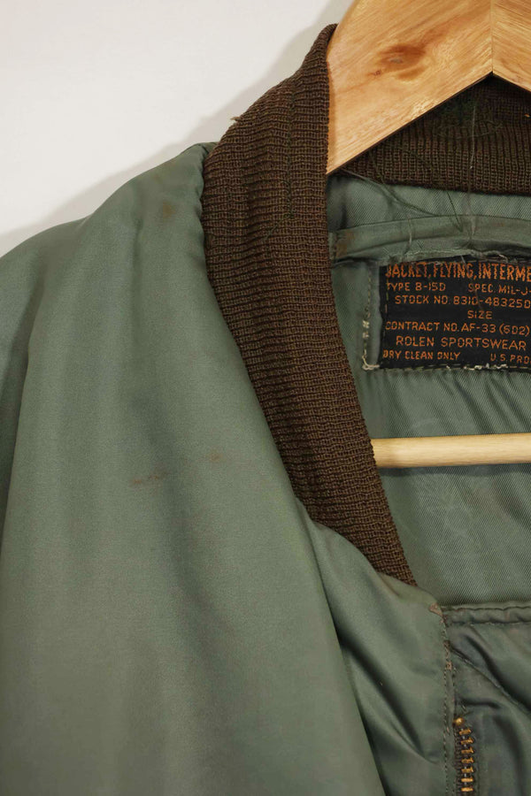 1950's USAF B-15D ribbed modified flight jacket size 42, used for high altitude