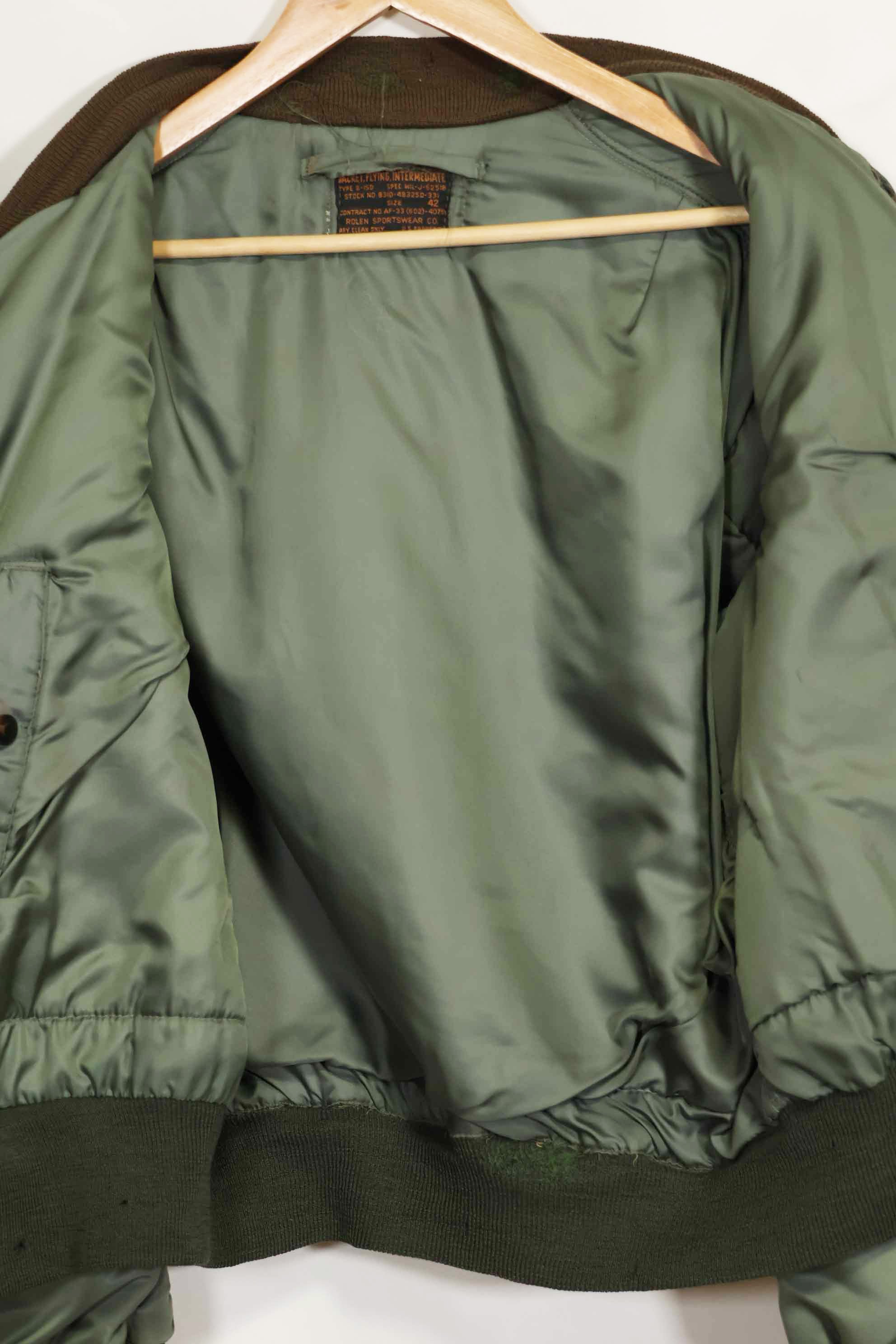 1950's USAF B-15D ribbed modified flight jacket size 42, used for high altitude