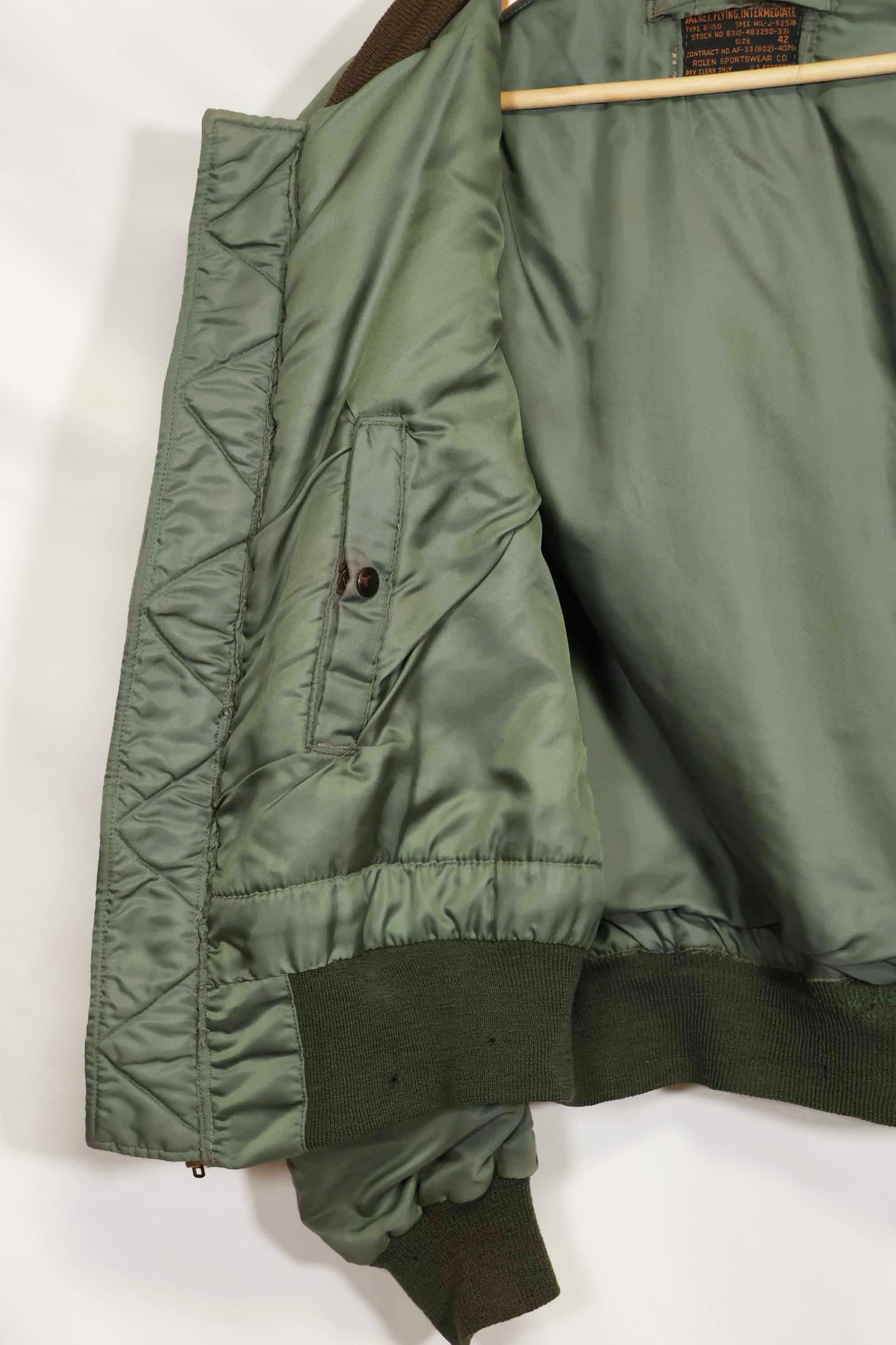 1950's USAF B-15D ribbed modified flight jacket size 42, used for high altitude