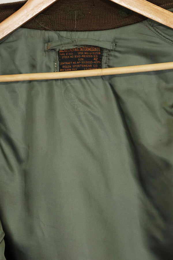 1950's USAF B-15D ribbed modified flight jacket size 42, used for high altitude