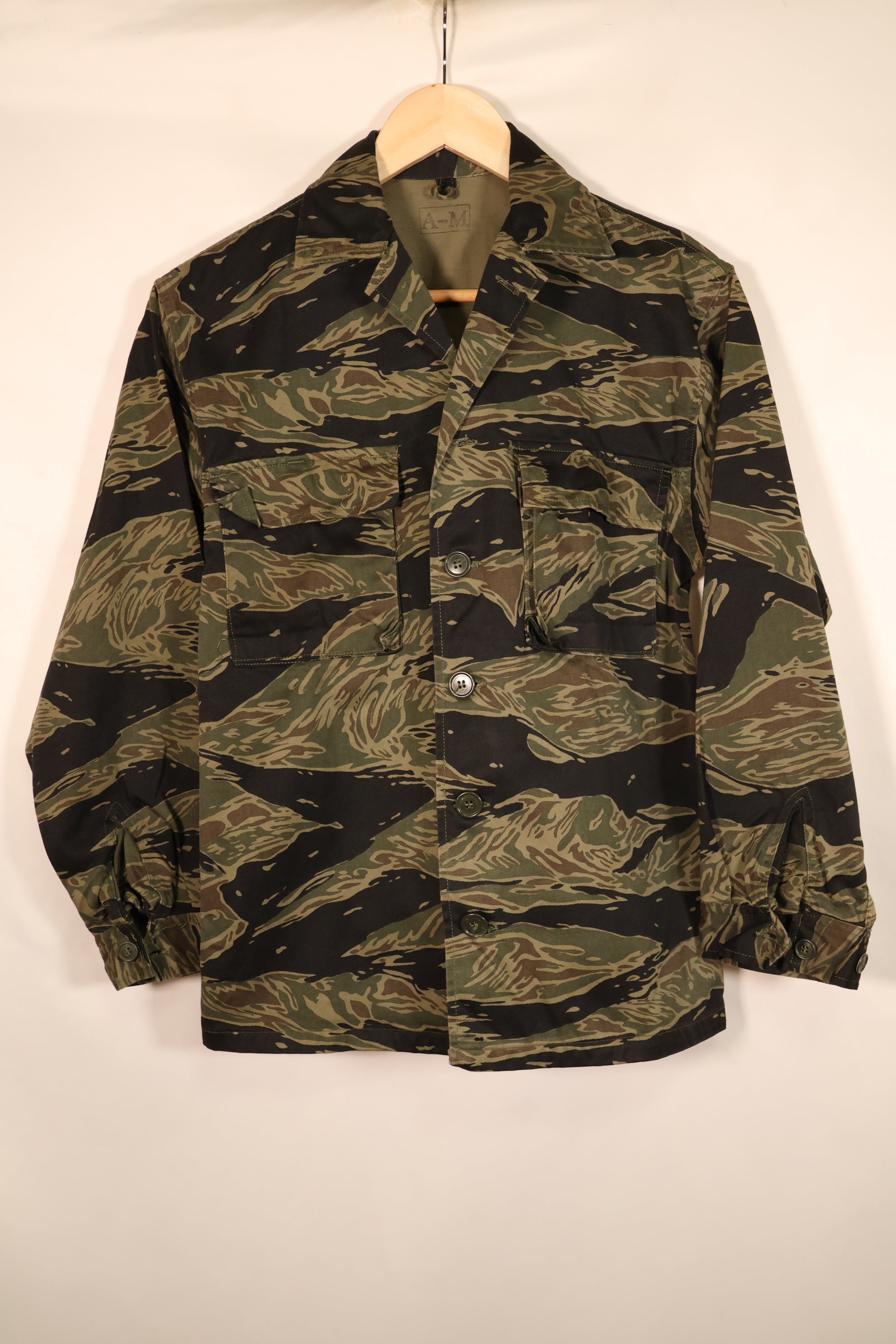 1965年頃　日本製　A-M　シルバータイガー　Asianカット　タイガーストライプ　シャツ　状態良い　中古品