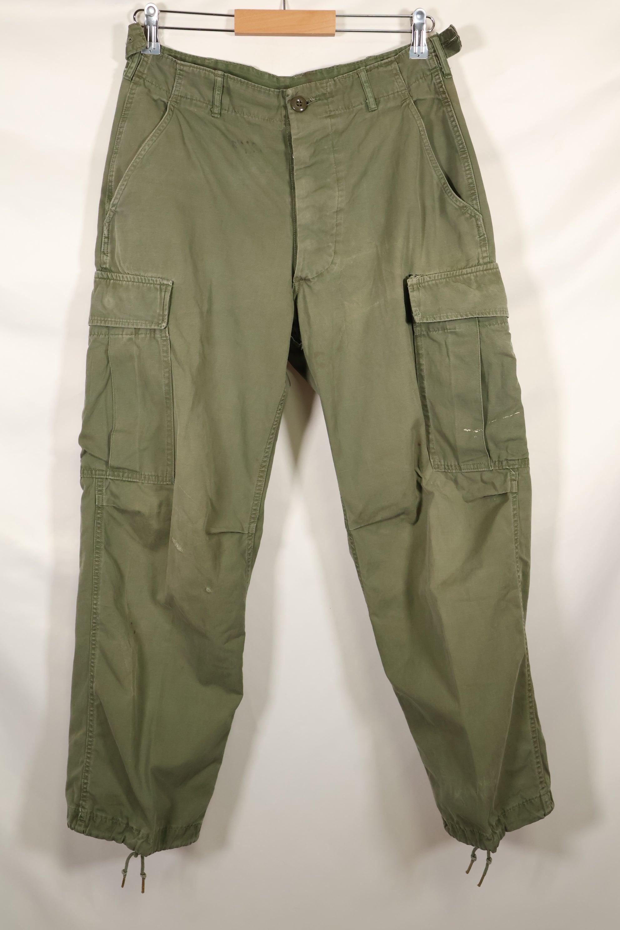 Mid-1960s, estimated XS-S 2nd Model Jungle Fatigue Pants, used.