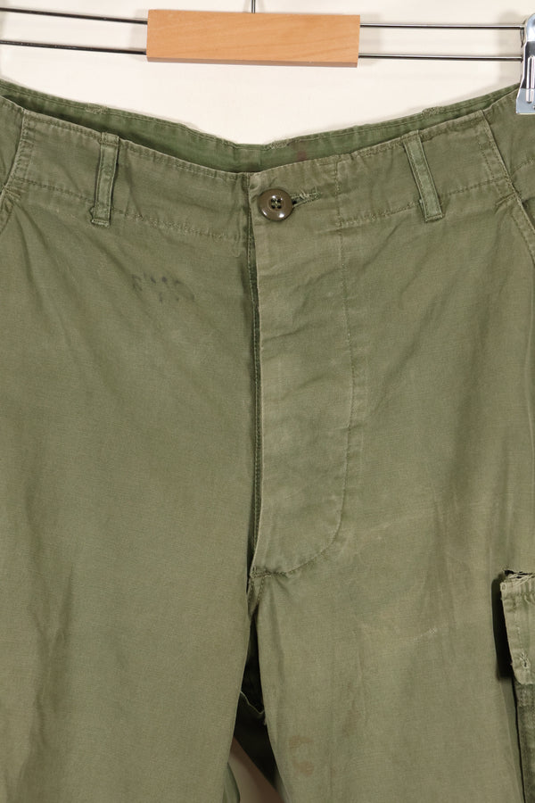 Mid-1960s, estimated XS-S 2nd Model Jungle Fatigue Pants, used.