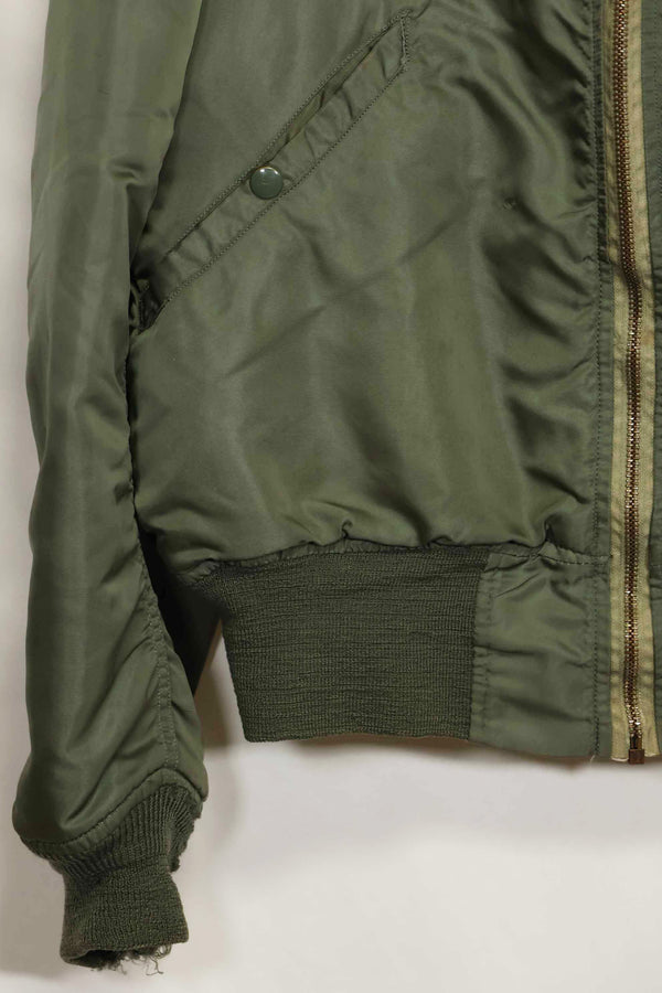 1969 Contract USAF L2-B Light Zone Flight Jacket with patches and rank insignia, used.