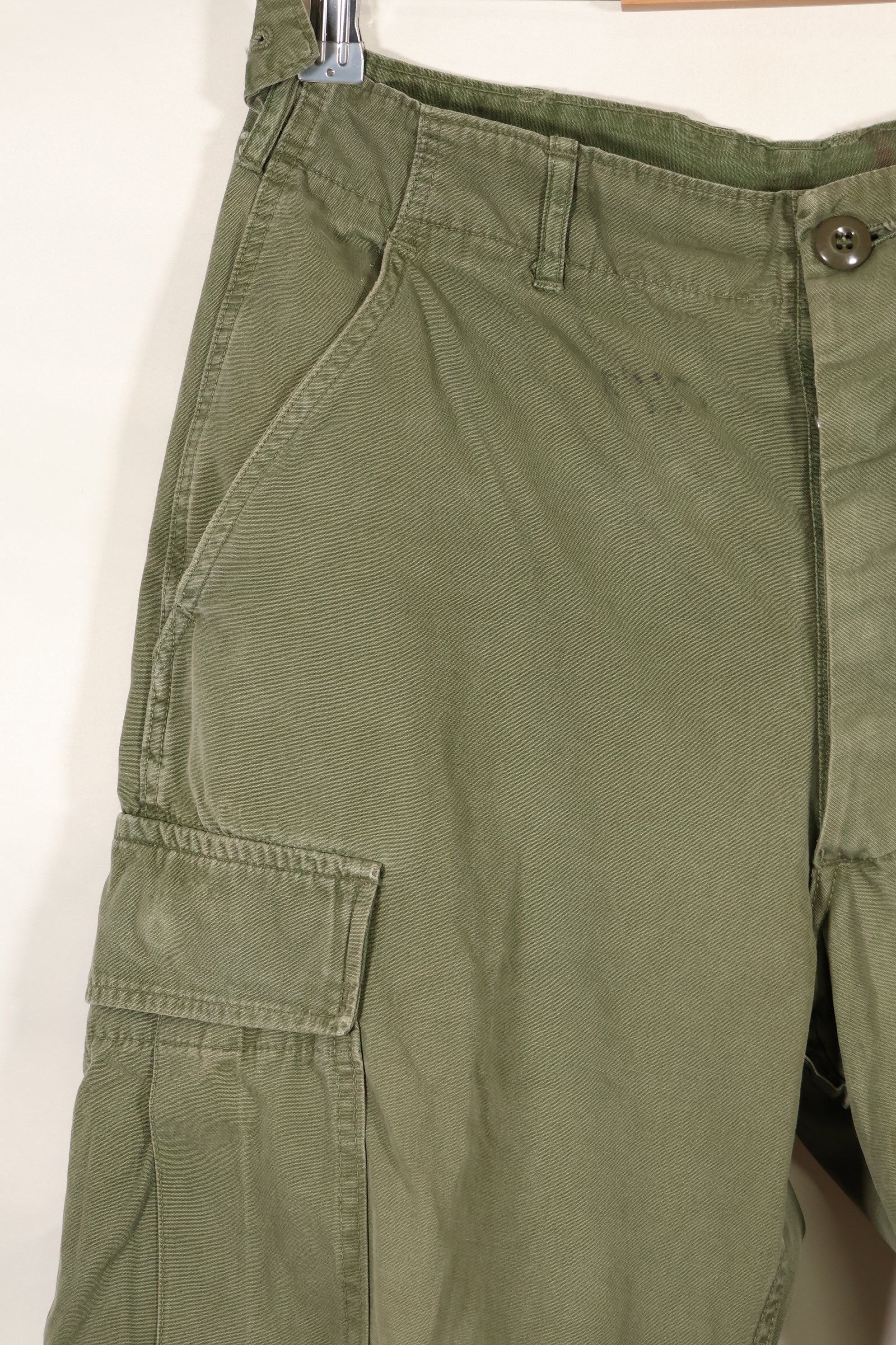 Mid-1960s, estimated XS-S 2nd Model Jungle Fatigue Pants, used.