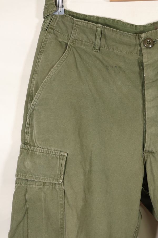 Mid-1960s, estimated XS-S 2nd Model Jungle Fatigue Pants, used.