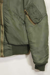 1969 Contract USAF L2-B Light Zone Flight Jacket with patches and rank insignia, used.