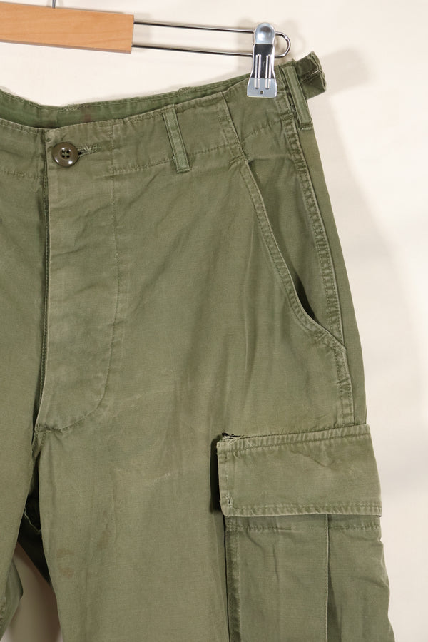 Mid-1960s, estimated XS-S 2nd Model Jungle Fatigue Pants, used.