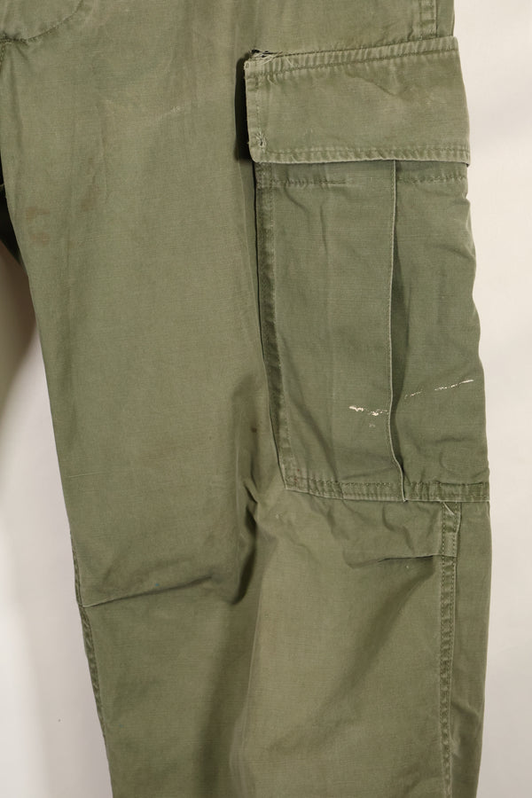 Mid-1960s, estimated XS-S 2nd Model Jungle Fatigue Pants, used.