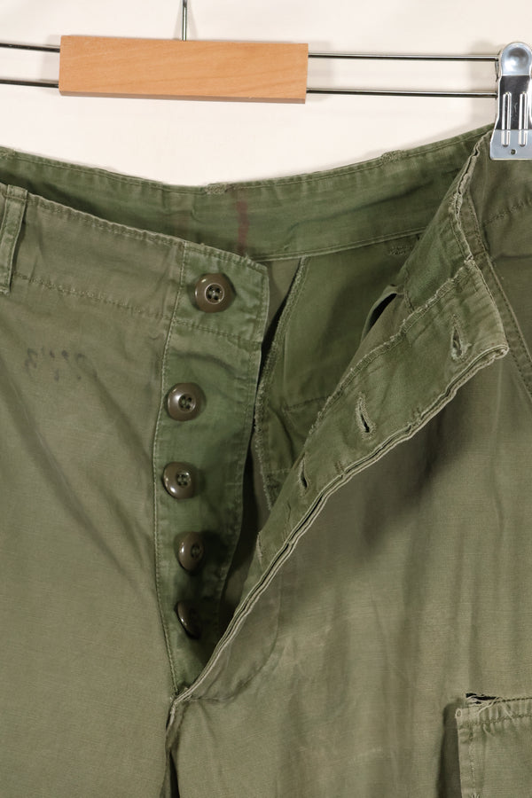 Mid-1960s, estimated XS-S 2nd Model Jungle Fatigue Pants, used.