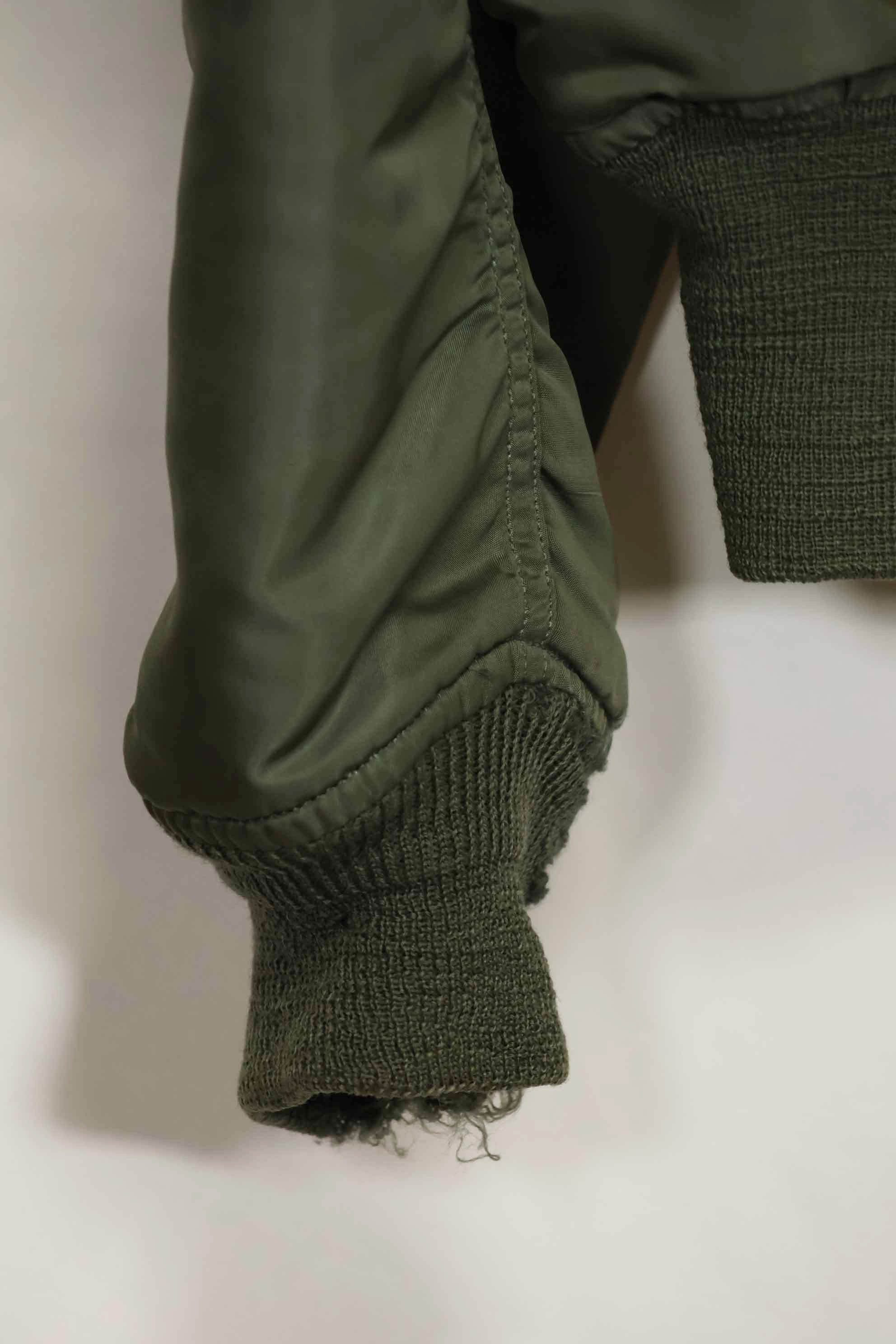 1969 Contract USAF L2-B Light Zone Flight Jacket with patches and rank insignia, used.