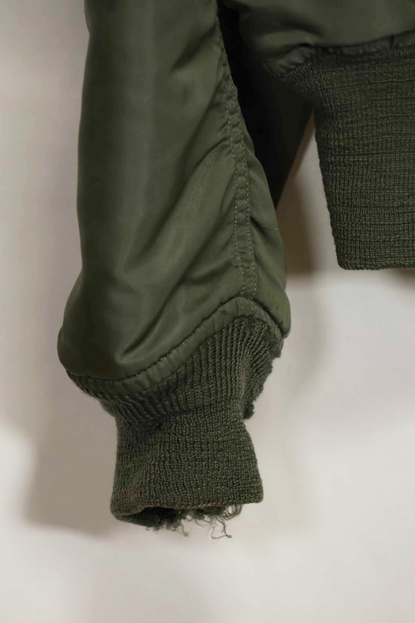 1969 Contract USAF L2-B Light Zone Flight Jacket with patches and rank insignia, used.