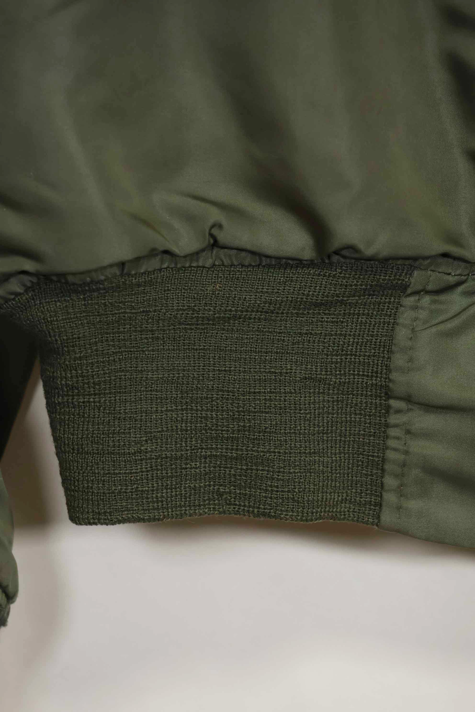 1969 Contract USAF L2-B Light Zone Flight Jacket with patches and rank insignia, used.