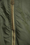 1969 Contract USAF L2-B Light Zone Flight Jacket with patches and rank insignia, used.