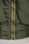 1969 Contract USAF L2-B Light Zone Flight Jacket with patches and rank insignia, used.