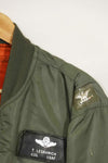 1969 Contract USAF L2-B Light Zone Flight Jacket with patches and rank insignia, used.