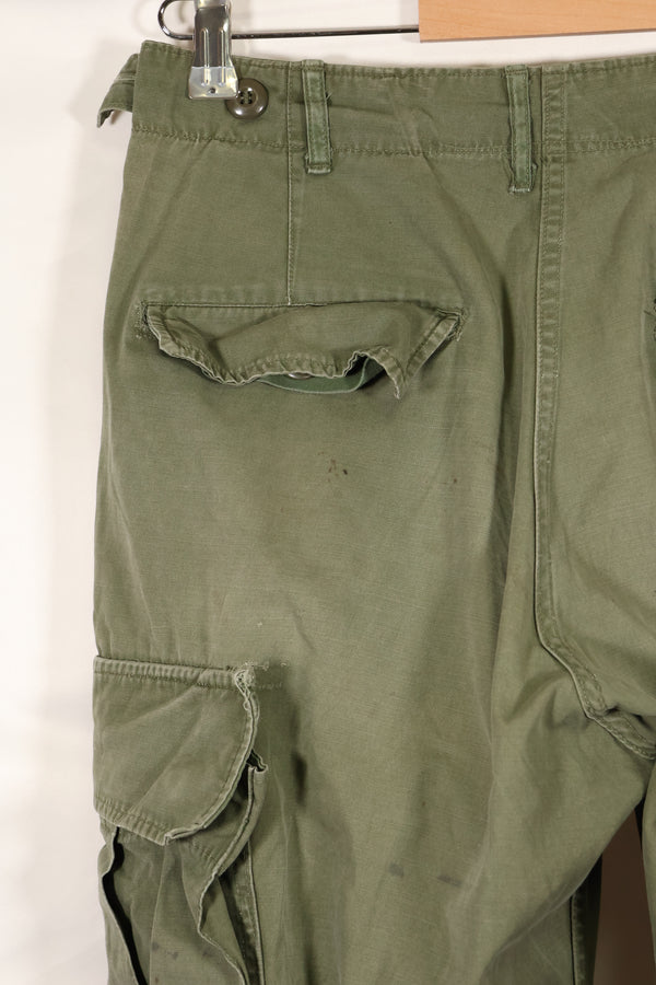 Mid-1960s, estimated XS-S 2nd Model Jungle Fatigue Pants, used.