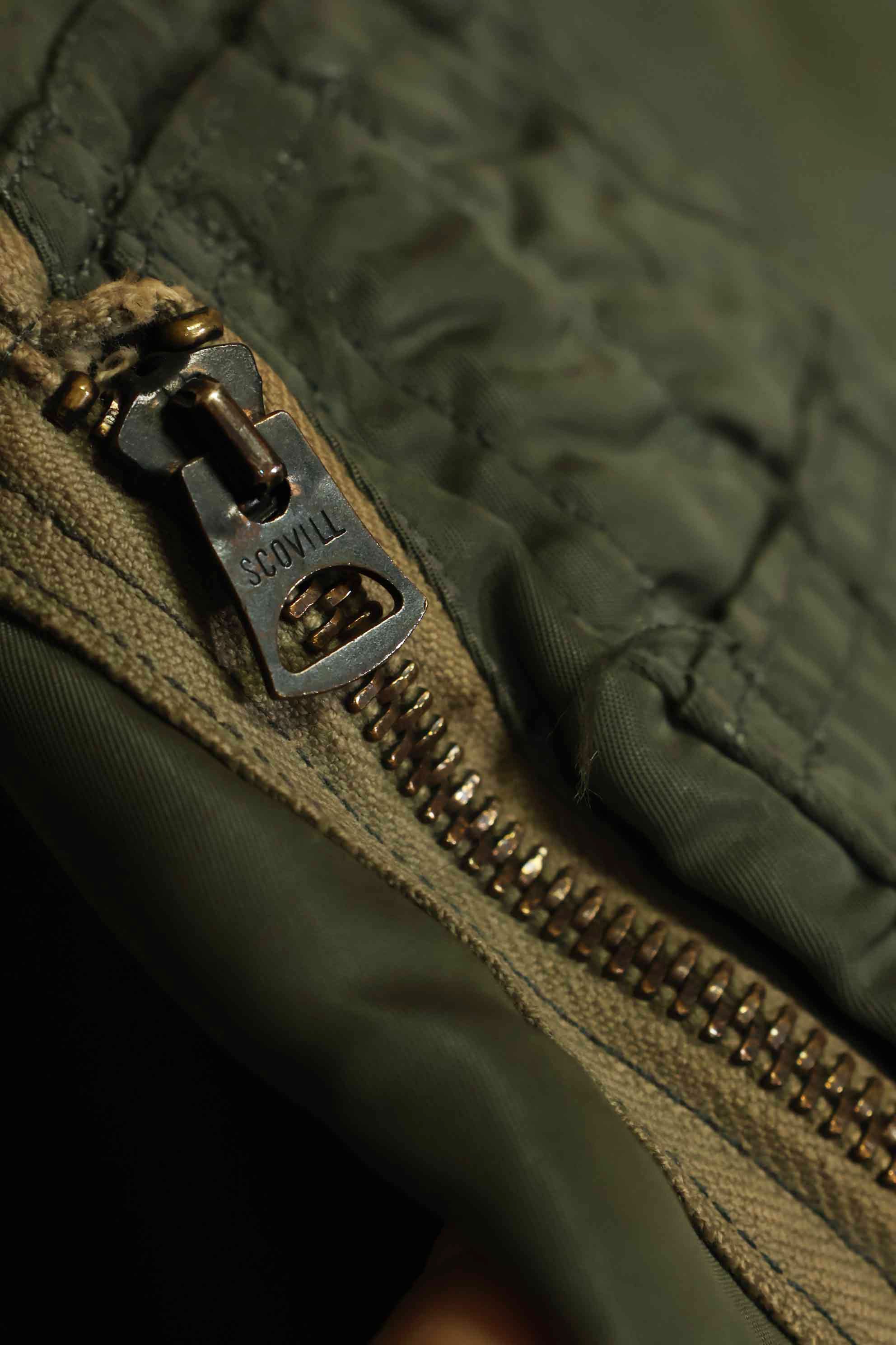 1969 Contract USAF L2-B Light Zone Flight Jacket with patches and rank insignia, used.