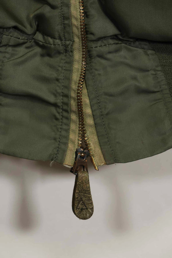 1969 Contract USAF L2-B Light Zone Flight Jacket with patches and rank insignia, used.