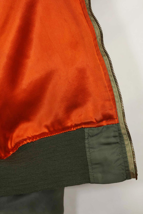 1969 Contract USAF L2-B Light Zone Flight Jacket with patches and rank insignia, used.