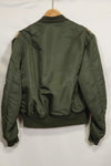 1969 Contract USAF L2-B Light Zone Flight Jacket with patches and rank insignia, used.