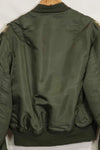 1969 Contract USAF L2-B Light Zone Flight Jacket with patches and rank insignia, used.