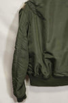 1969 Contract USAF L2-B Light Zone Flight Jacket with patches and rank insignia, used.