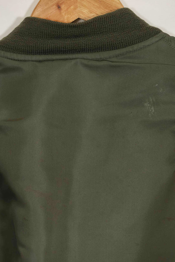 1969 Contract USAF L2-B Light Zone Flight Jacket with patches and rank insignia, used.