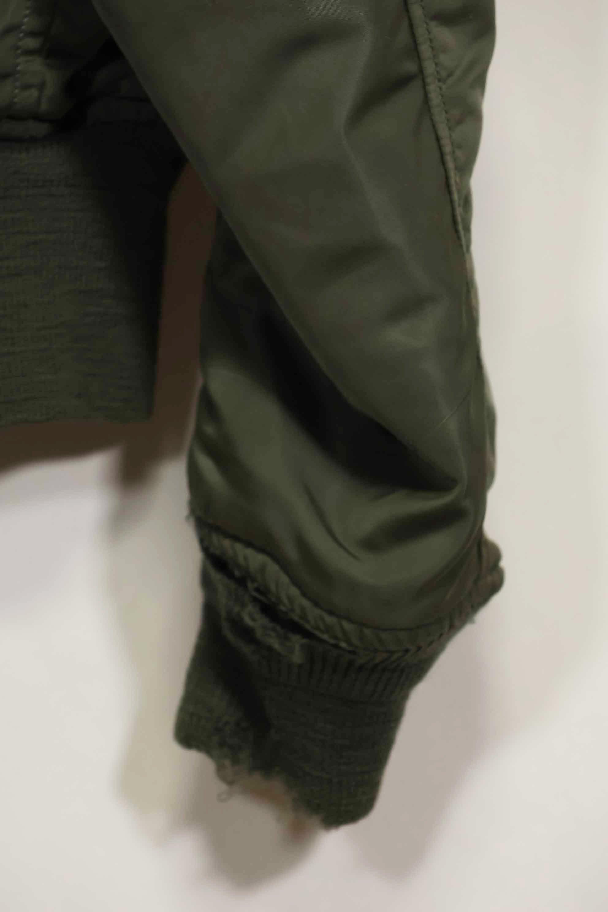 1969 Contract USAF L2-B Light Zone Flight Jacket with patches and rank insignia, used.