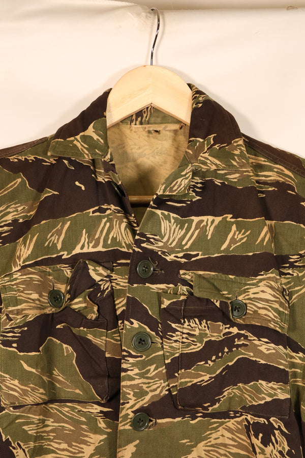 Circa 1965–66 | Asian Cut | Okinawa Tiger Pattern | Short-Sleeve Custom | Tiger Stripe | Shirt | JWD | Used