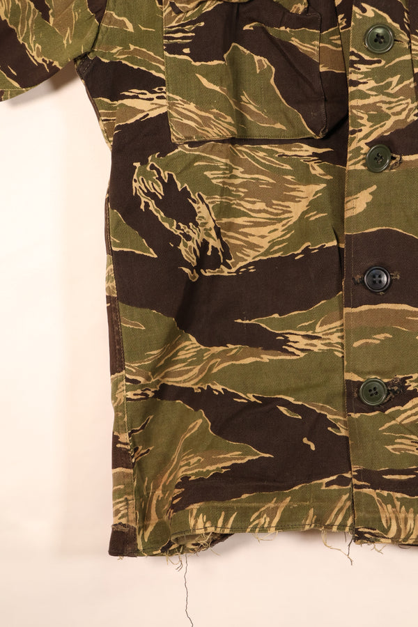 Circa 1965–66 | Asian Cut | Okinawa Tiger Pattern | Short-Sleeve Custom | Tiger Stripe | Shirt | JWD | Used