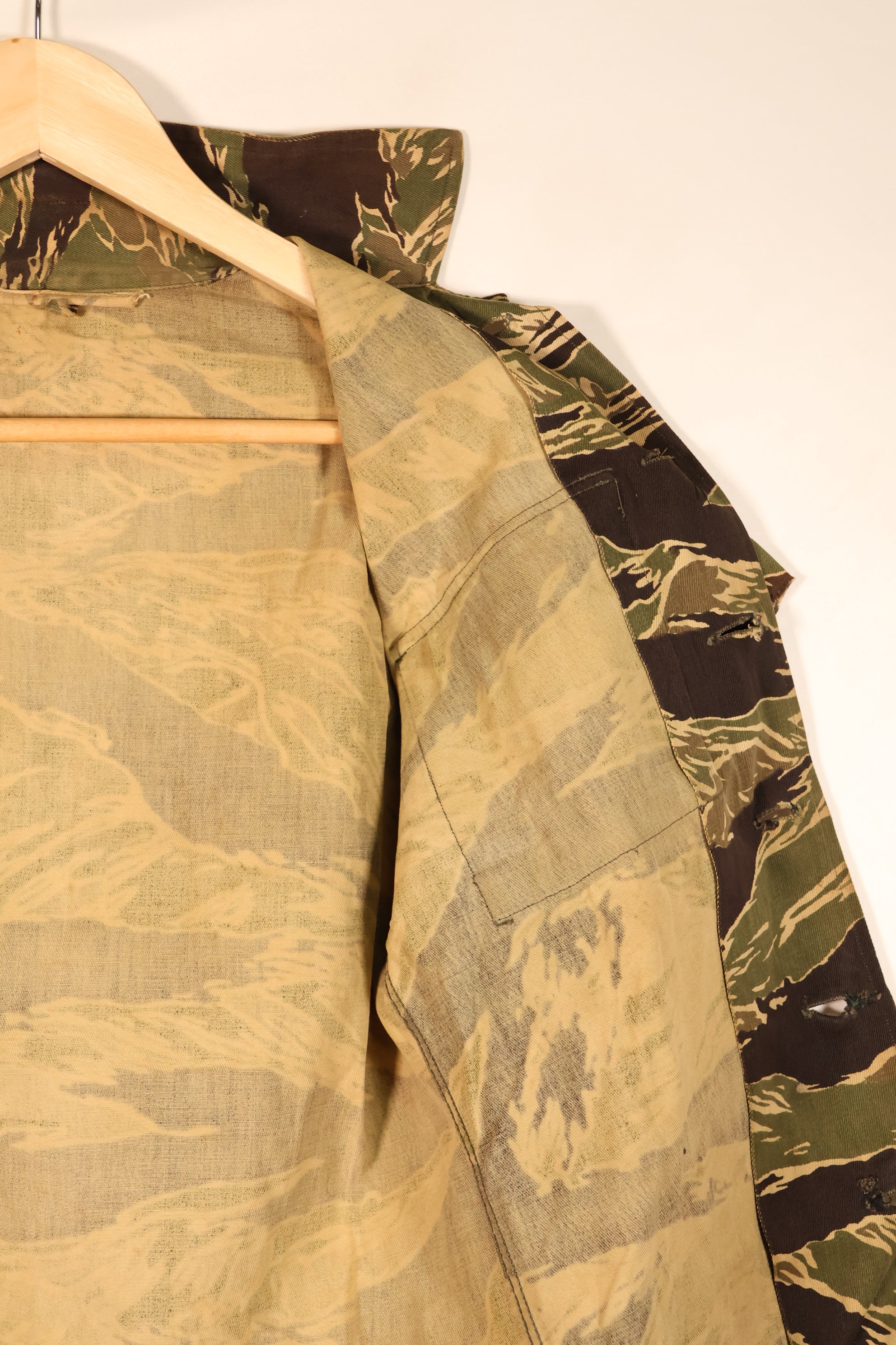 Circa 1965–66 | Asian Cut | Okinawa Tiger Pattern | Short-Sleeve Custom | Tiger Stripe | Shirt | JWD | Used