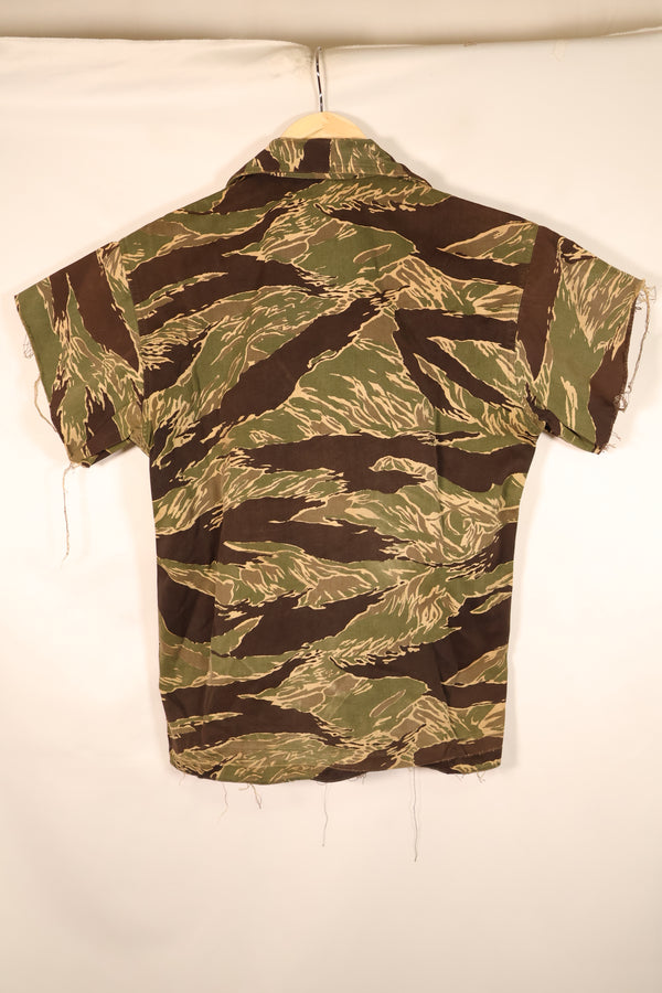 Circa 1965–66 | Asian Cut | Okinawa Tiger Pattern | Short-Sleeve Custom | Tiger Stripe | Shirt | JWD | Used