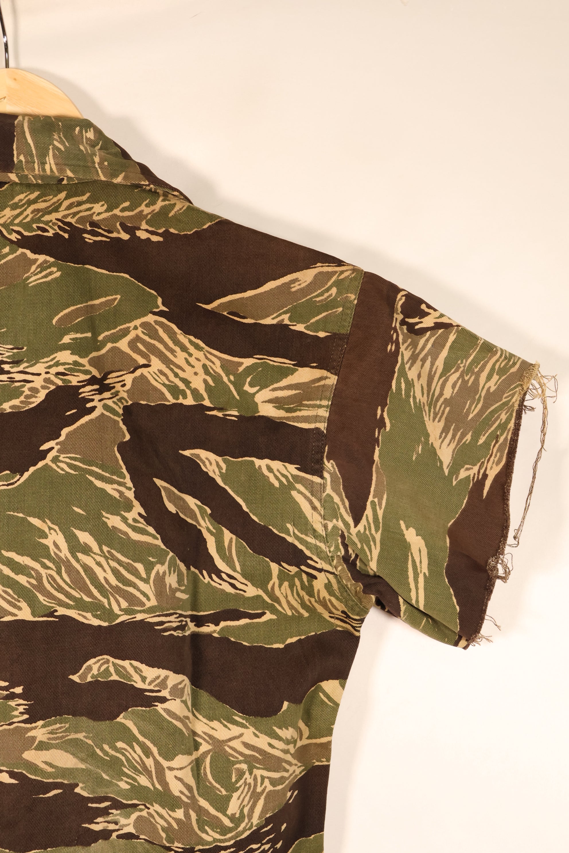 Circa 1965–66 | Asian Cut | Okinawa Tiger Pattern | Short-Sleeve Custom | Tiger Stripe | Shirt | JWD | Used