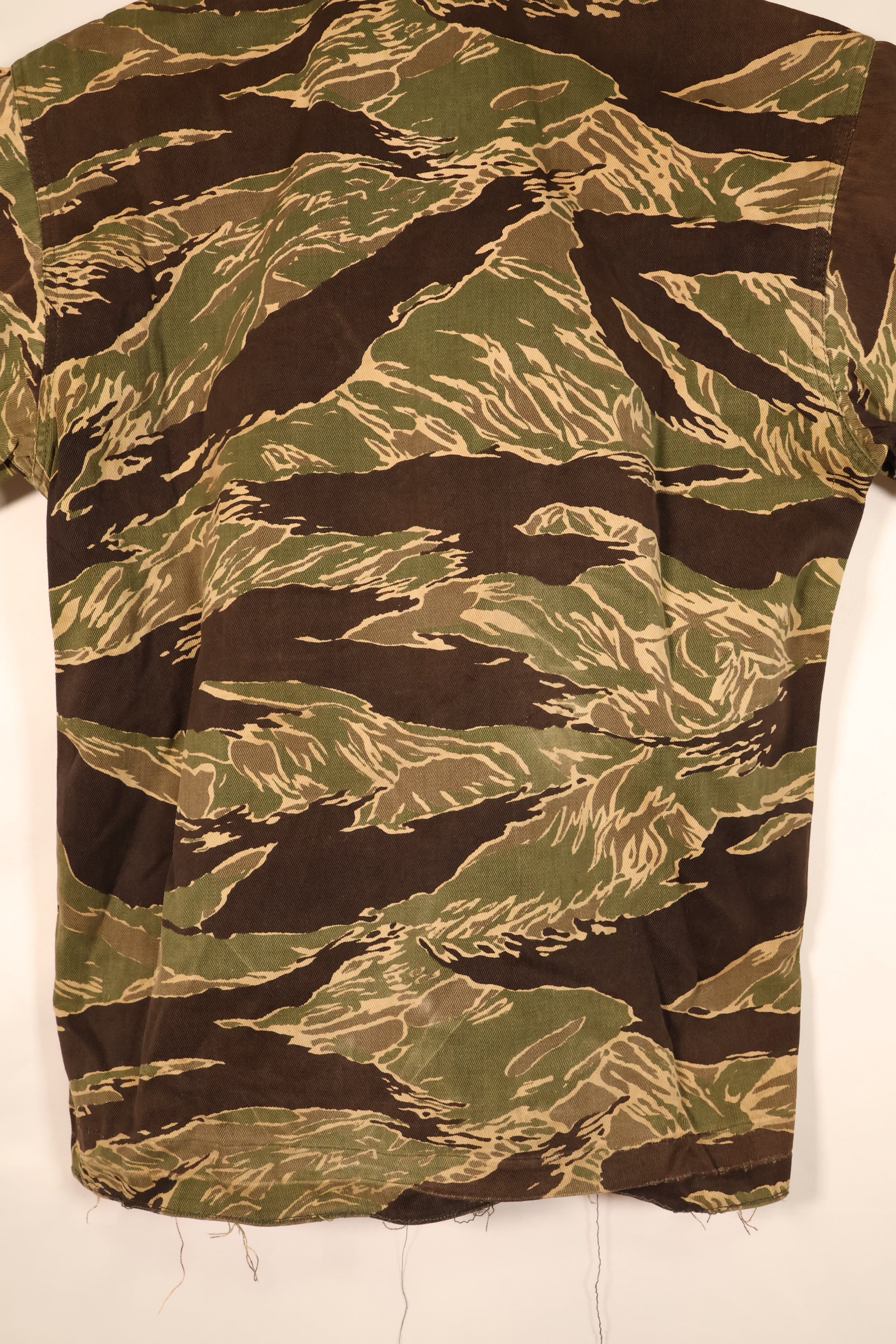 Circa 1965–66 | Asian Cut | Okinawa Tiger Pattern | Short-Sleeve Custom | Tiger Stripe | Shirt | JWD | Used