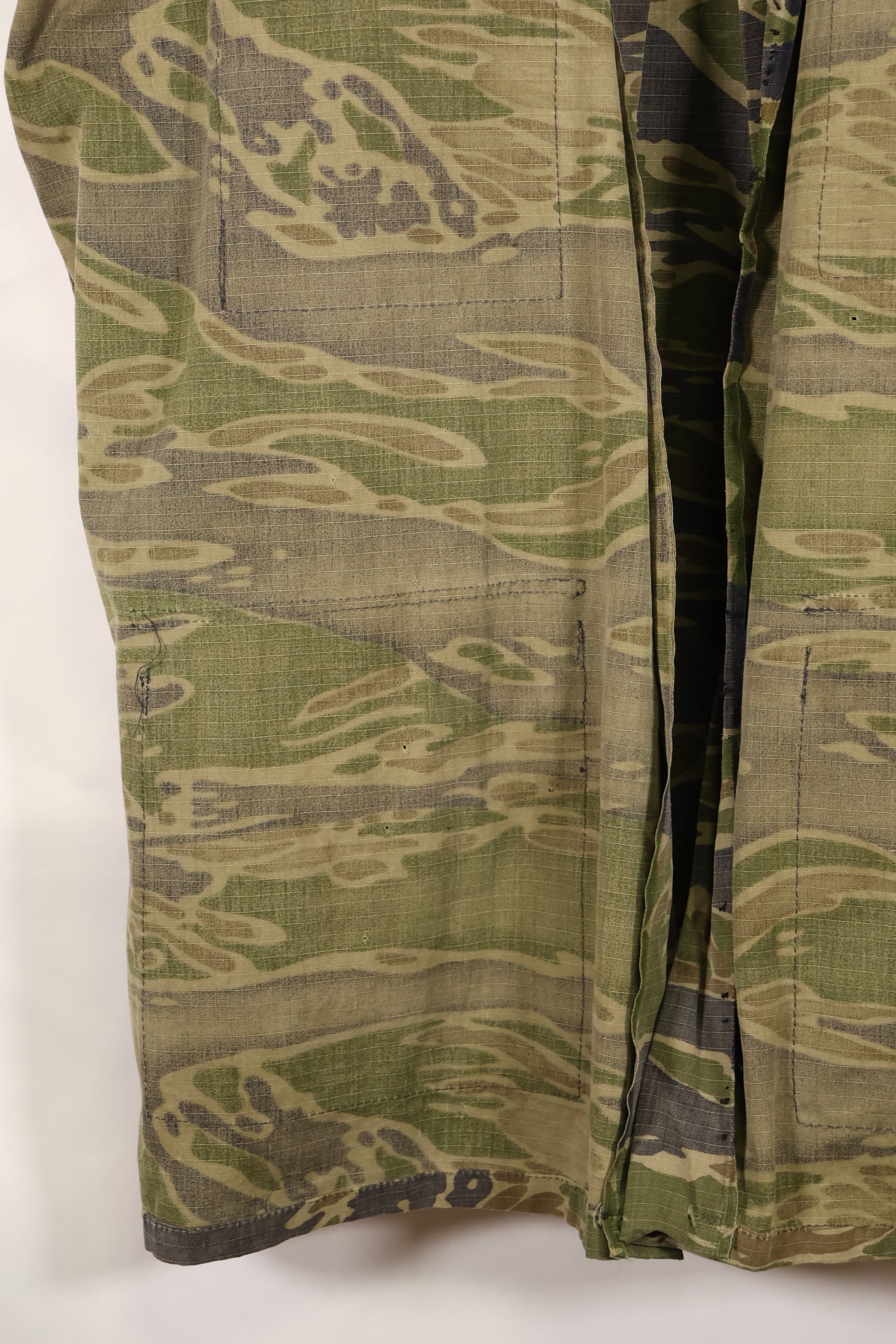 1970年代　南ベトナム海兵隊　タイガーストライプ　シャツ　VNMC 後期 リップストップパターン　中古品　