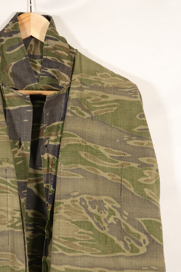 1970年代　南ベトナム海兵隊　タイガーストライプ　シャツ　VNMC 後期 リップストップパターン　中古品　